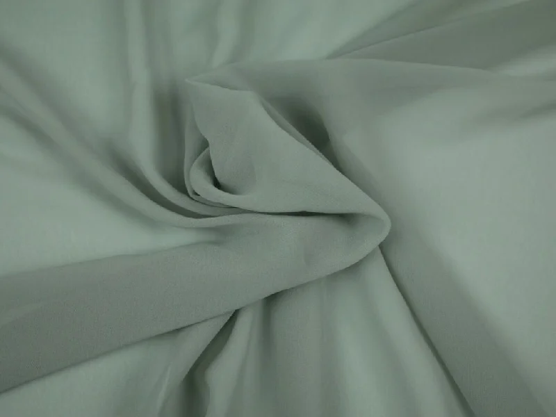 Silver Gray Plain Chinon Chiffon Fabric