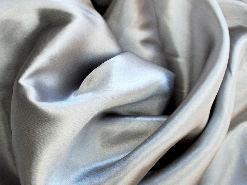 Silver Silky Plain Japan Satin Fabric