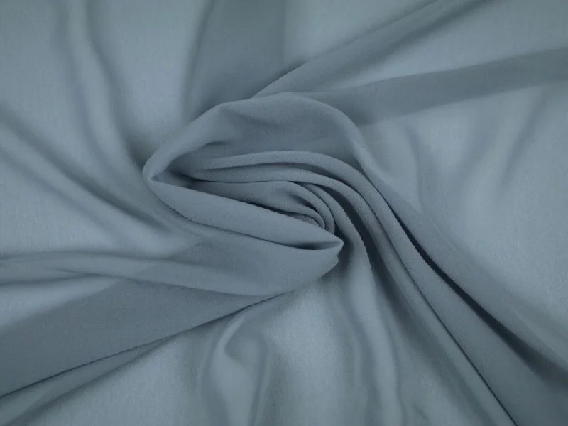 Steel Gray Plain Chinon Chiffon Fabric