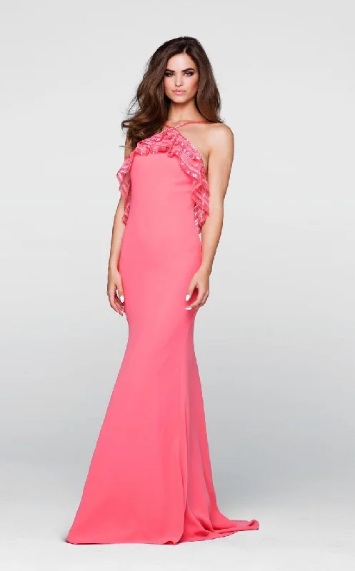 Tarik Ediz - Beaded Halter Neck Dress 50059