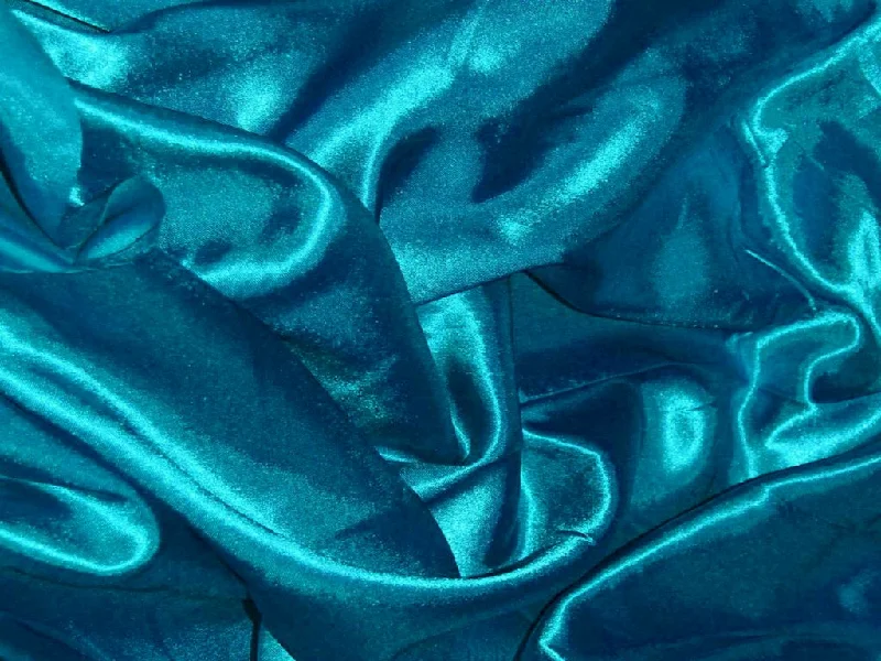 Teal Blue Silky Plain Japan Satin Fabric