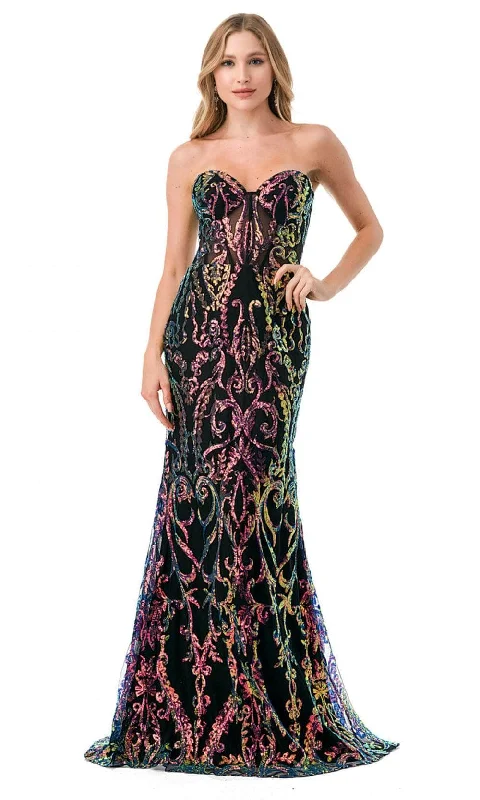 Trevi Collection L2815F - Strapless Glitter Prom Dress