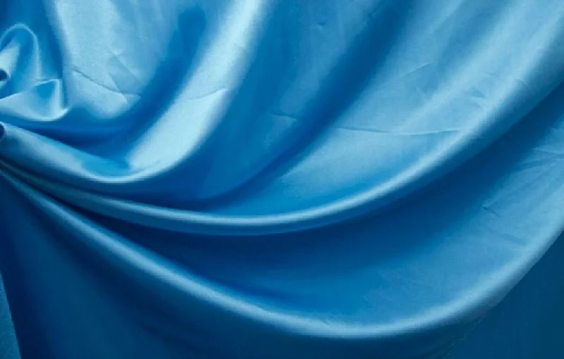 Turquoise Plain Crepe Satin Fabric