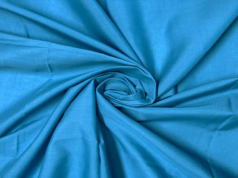 Turquoise Plain Pure Cotton Poplin Fabric