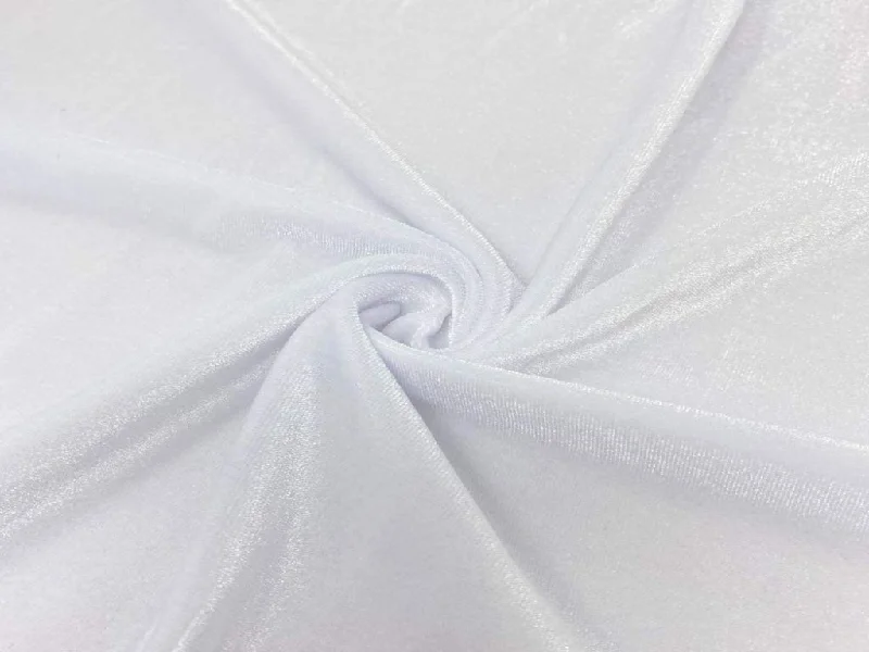 White Plain Micro Viscose Velvet Fabric