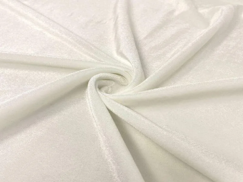 White Plain Viscose Micro Velvet Fabric