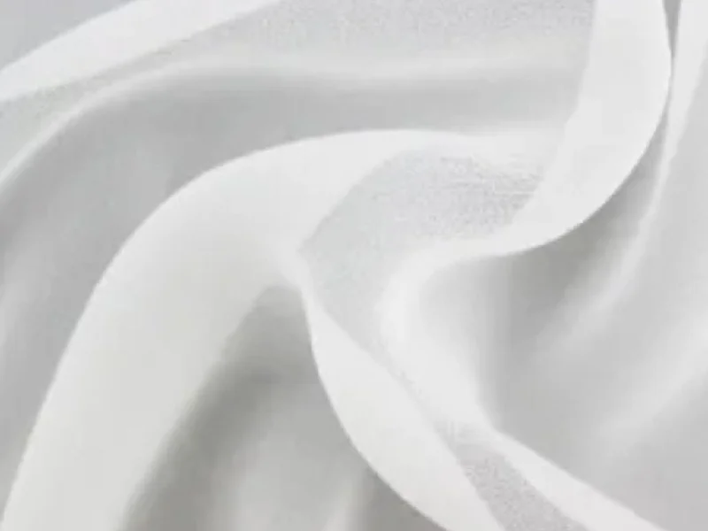 White Pure Dyeable Silk Georgette Fabric- 60 grams