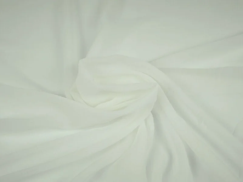 White Plain Chinon Chiffon Fabric