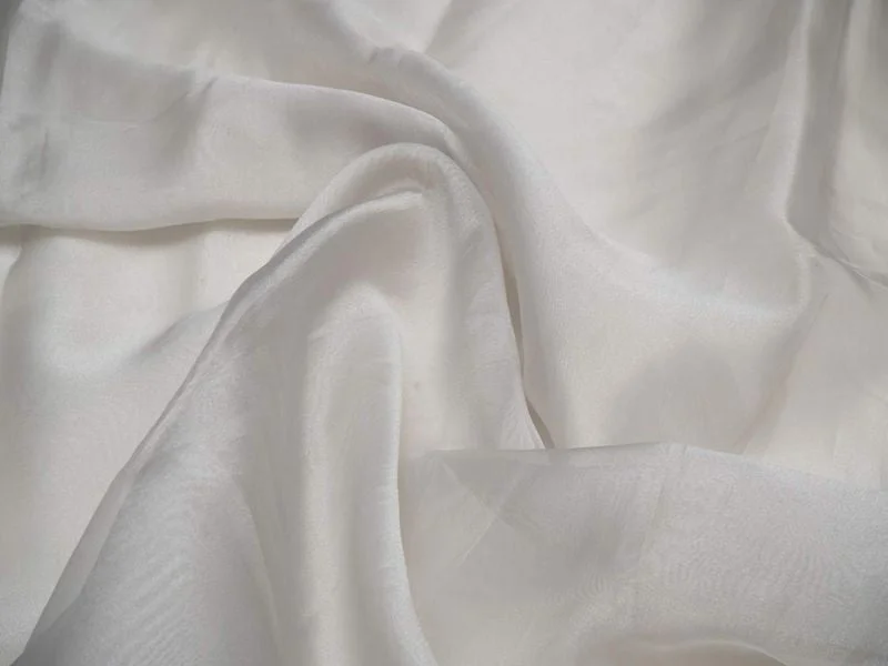 White Plain Viscose Organza Fabric