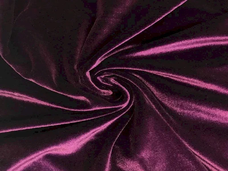 Wine Purple Plain Micro Viscose Velvet Fabric