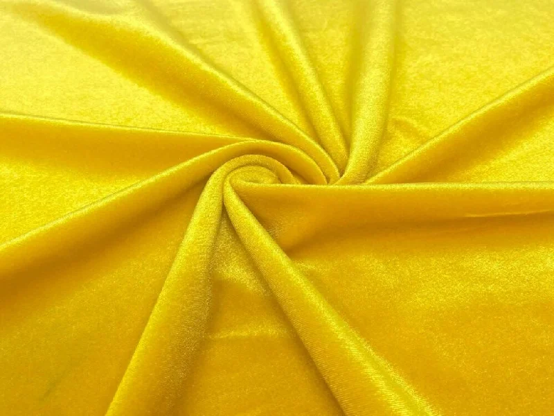 Yellow Plain Viscose Micro Velvet Fabric