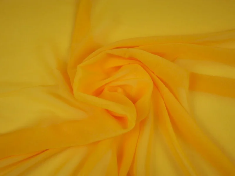 Yellow Plain Chinon Chiffon Fabric