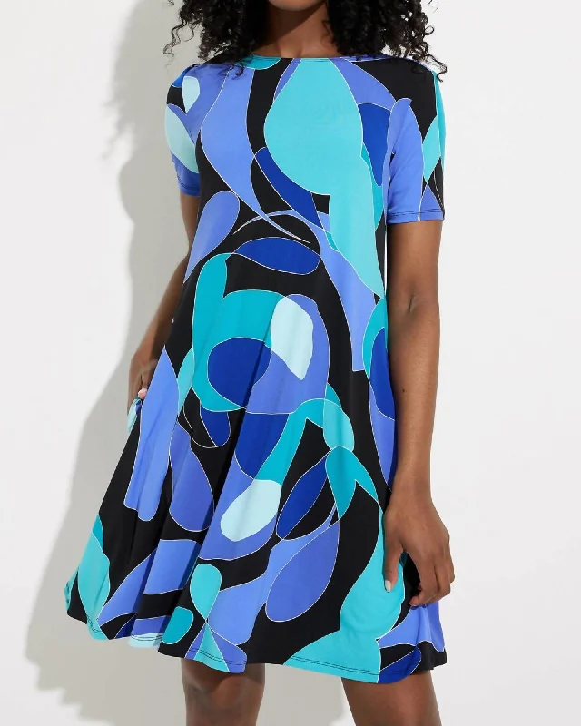 Abstract Print Dress In Black/Multi | Black/Multi