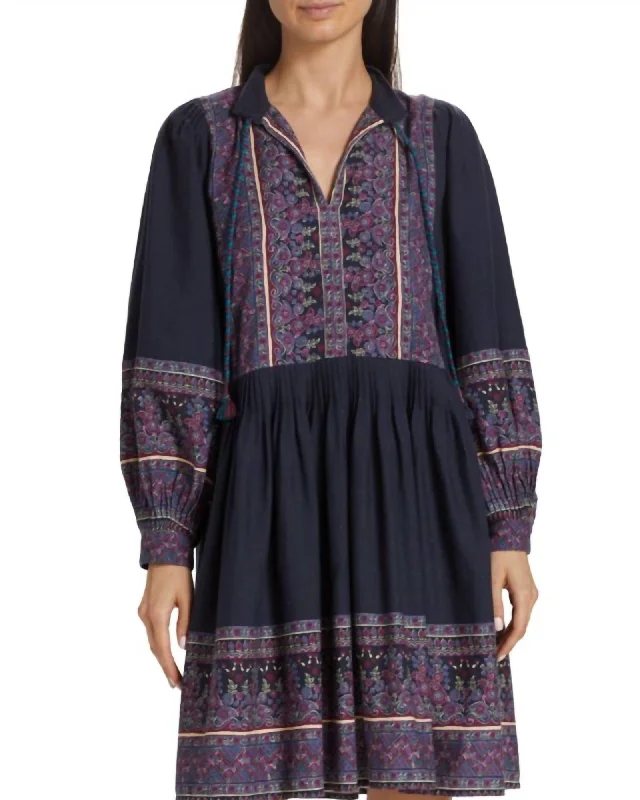 Adella Printed Tunic Dress In Iris | Iris