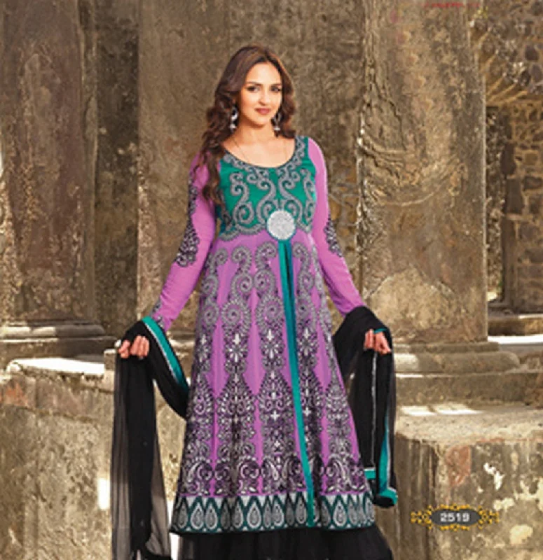 Lavender Full Embroidered Long Anarkali Salwar Kameez (D. No. 2519) Comfortable Maxi Skirt