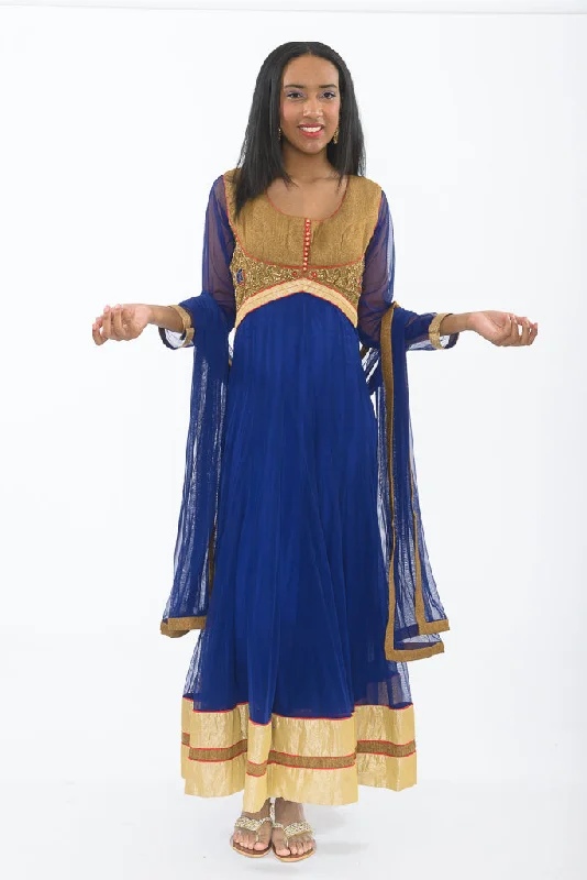 Lovely Royal Blue Long Anarkali Soft Flow Maxi