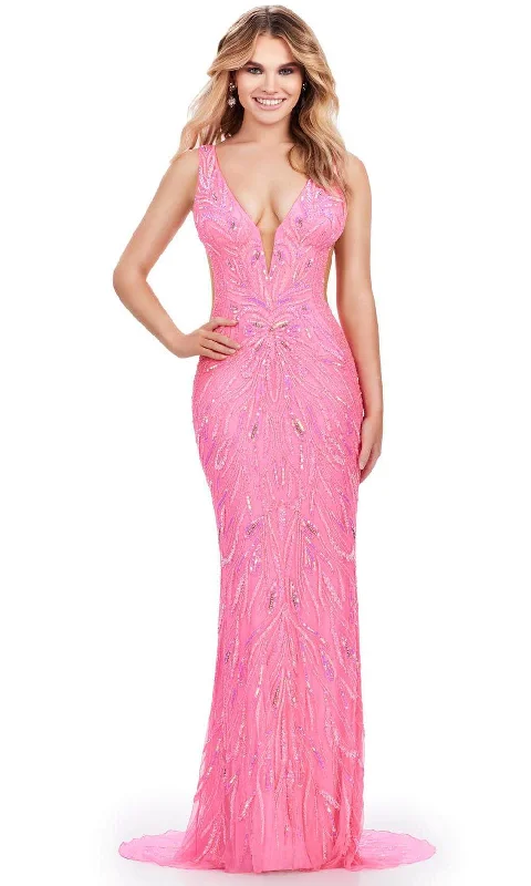 Ashley Lauren 11669 - Sequin Plunging Neck Gown