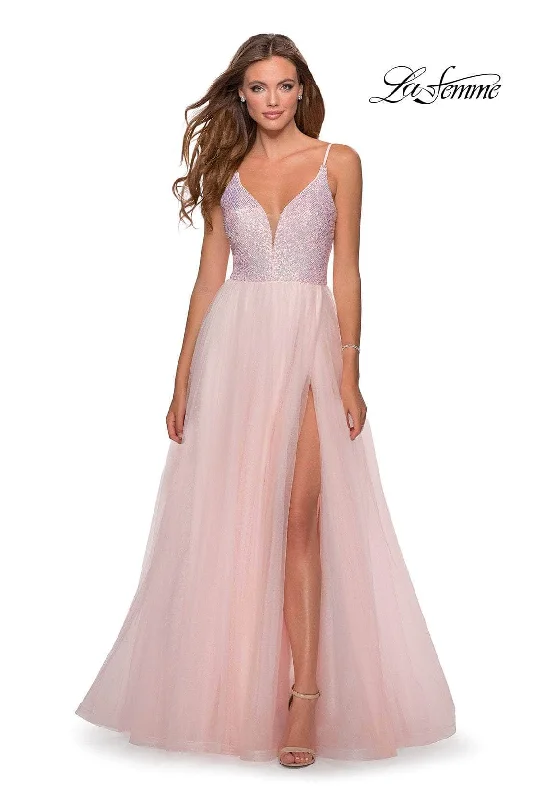 La Femme 28464 - Sequin Tulle Prom Dress