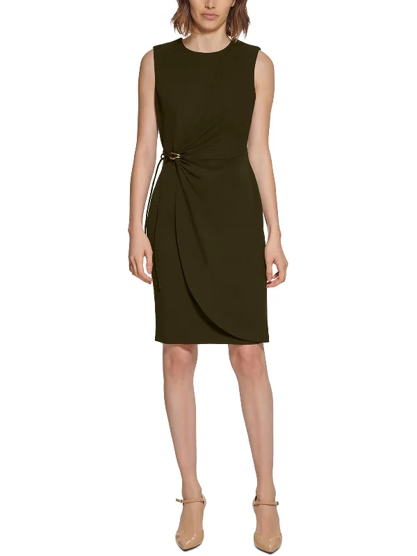 Womens Business Midi Sheath Dress