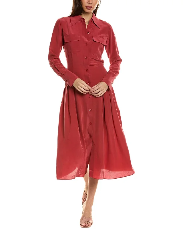 Equipment Natacha Silk Shirtdress Linen Shirt Dress