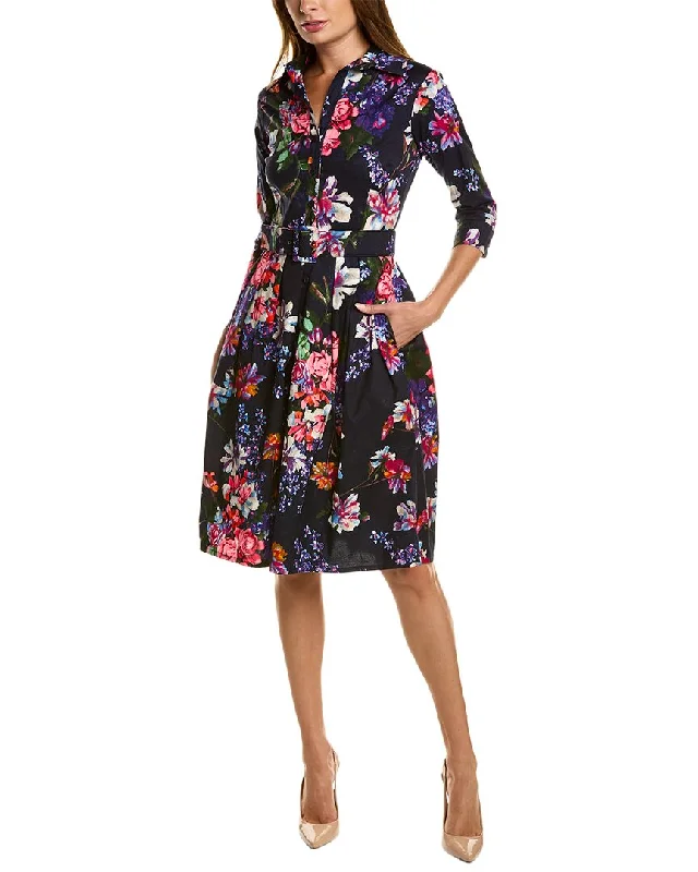 Samantha Sung Audrey 1 3/4-Sleeve Shirtdress Dress Shirt Chic