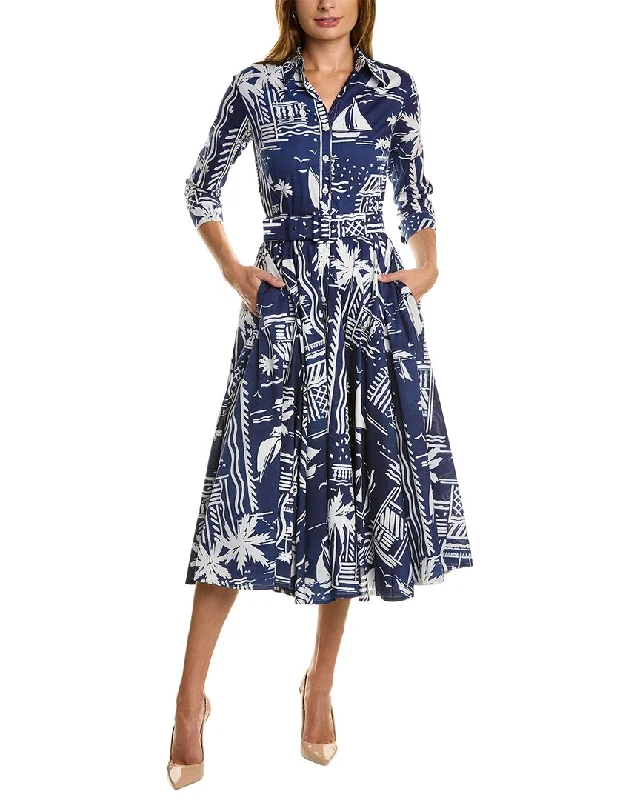 Samantha Sung Avenue Shirtdress Oversized Shirt Dress