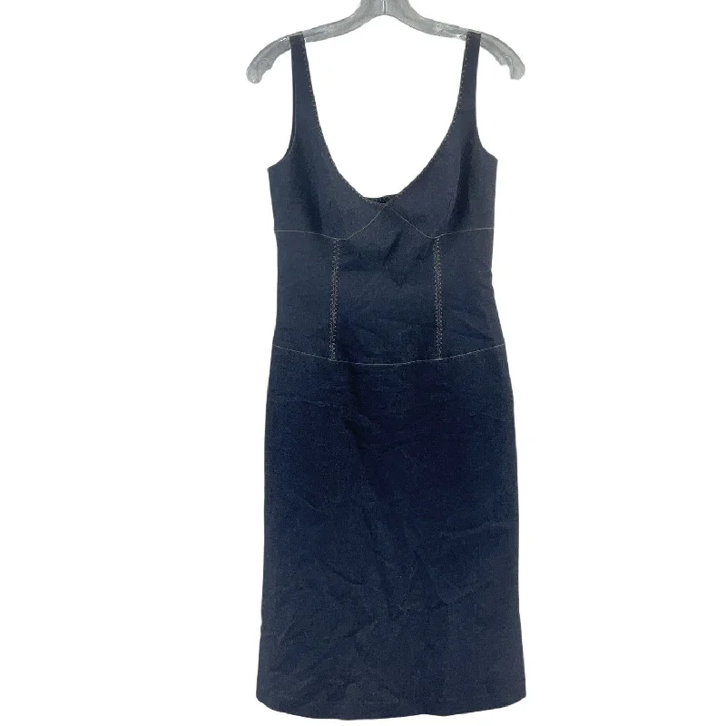 Tahari Blue Denim Low-Cut Bodycon Dress Women’s Size 6 Cotton Blend Preowned