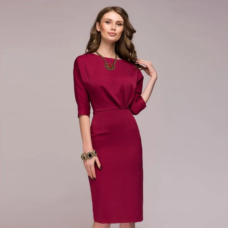 Women's Summer Dress | Half Sleeve Office Bodycon Dress