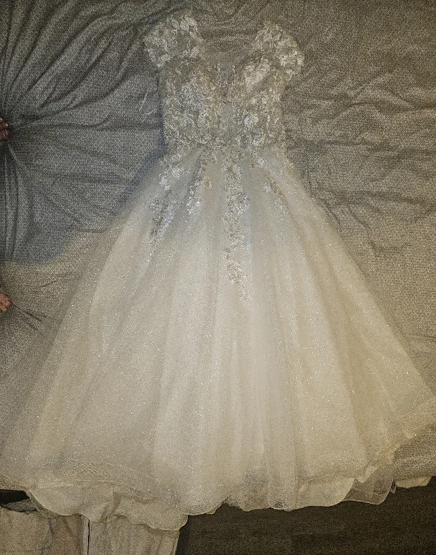 Other Lace and Tulle Cap Sleeve Ball Gown