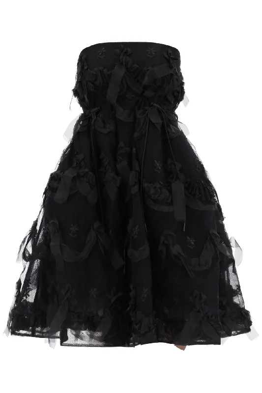 Simone Rocha Women's Tulle Dress With Bows And Embroidery.